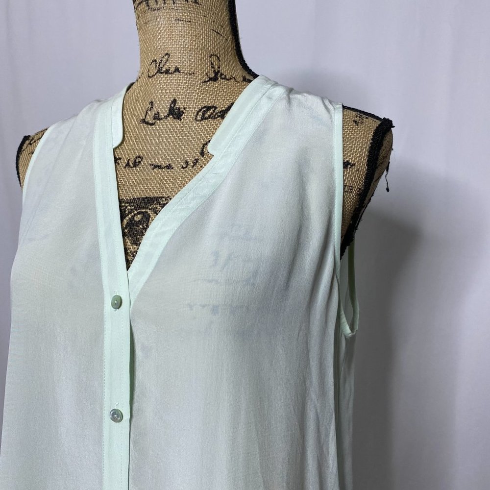 Eileen Fisher Mint Silk Blouse - Picture 2 of 10